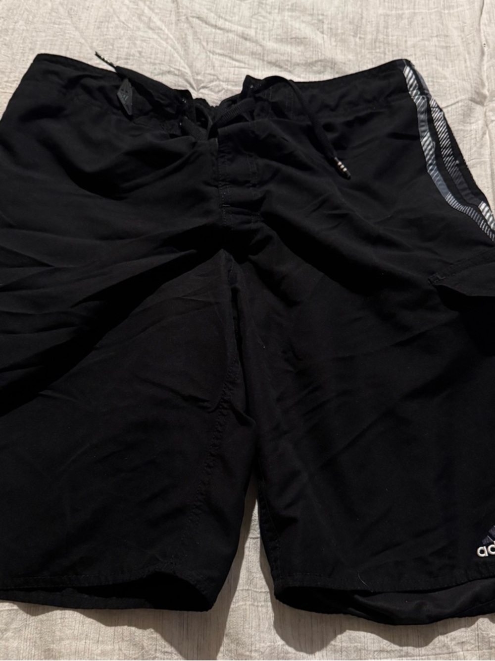 adidas Black Shorts with White Mesh Lining